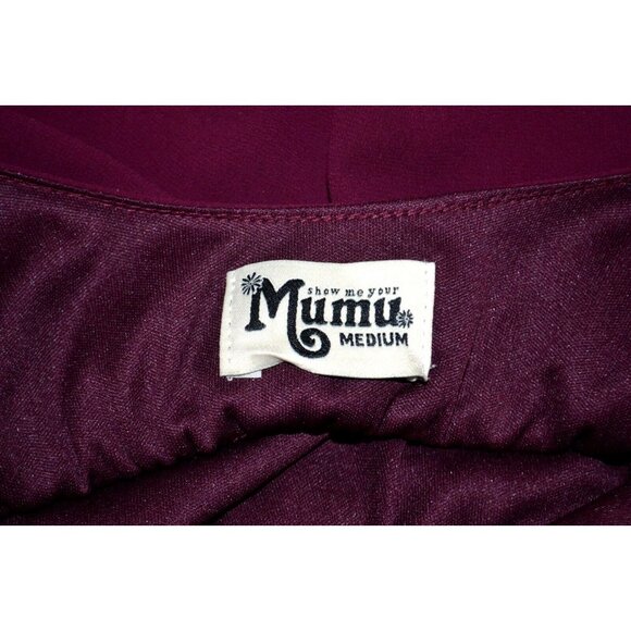 SHOW ME YOUR MUMU Women's Caitlin Ruffle Maxi Dress SIZE‎ MEDIUM Burgundy - Picture 7 of 7